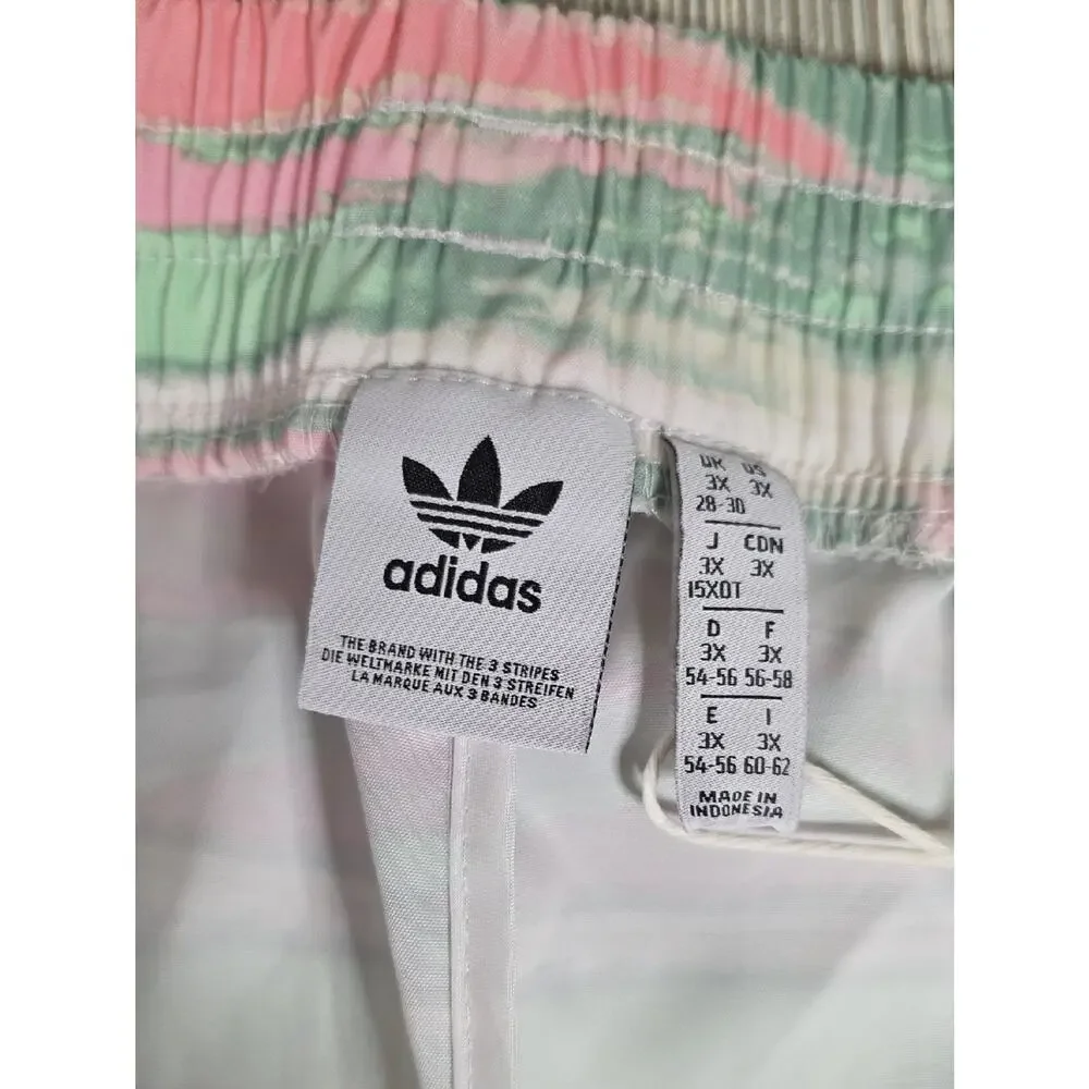 Adidas Pastel Watercolor Marble Print R.Y.V. Track Joggers Pants Womens 3X NWT